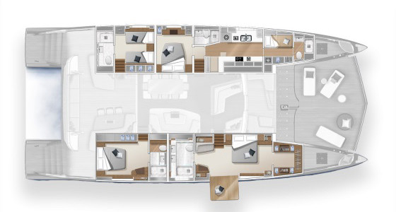Lagoon SEVENTY 8 Lower Deck (Optional 3)