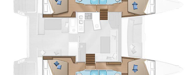 Lagoon 450 F Cubierta Inferior (Opcional)