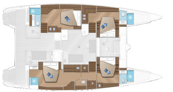 Lagoon 52 F Unterdeck (Optional 3)