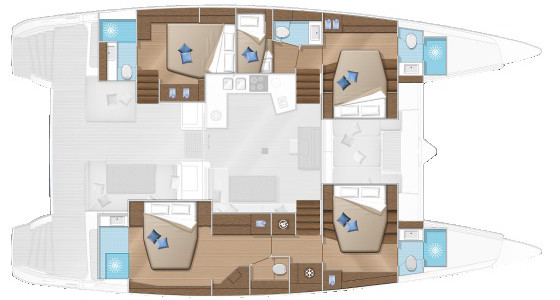 Lagoon 52 F Unterdeck (Optional 2)