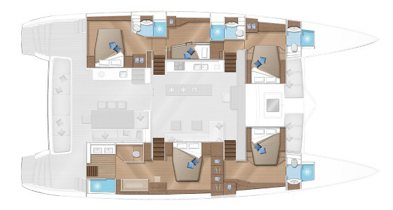 Lagoon 620 Cubierta Inferior (Opcional)