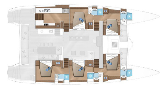 Lagoon 620 Cubierta Inferior (Opcional 2)