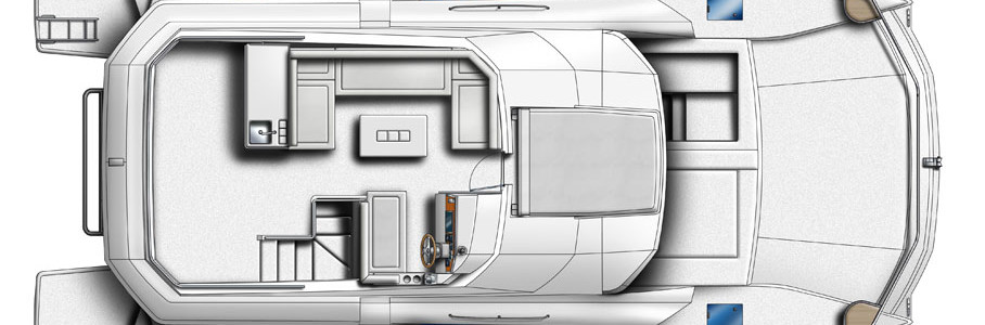 Leopard 43 PC Флайбридж Палуба