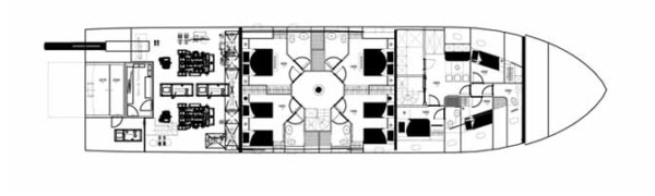 Astondoa 120 Steel Explorer Lower Deck