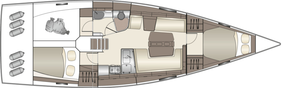Dehler 42 Cubierta Inferior