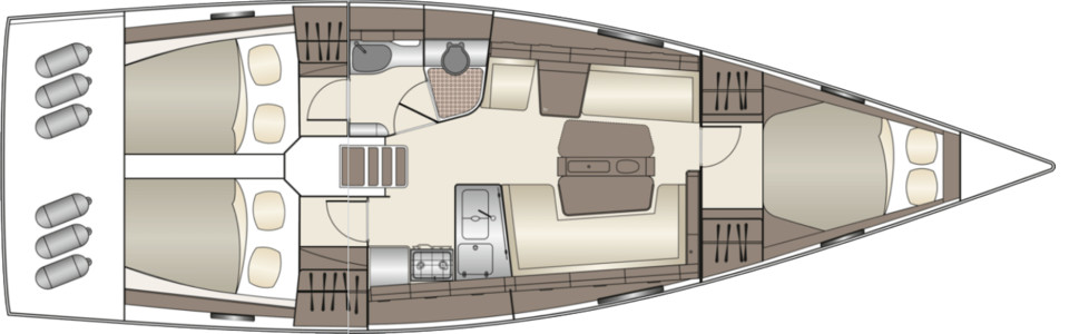 Dehler 42 Cubierta Inferior (Opcional)