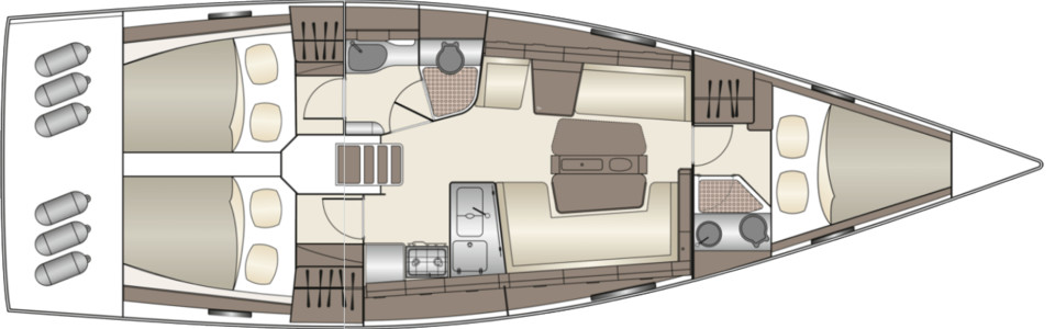Dehler 42 Cubierta Inferior (Opcional 2)