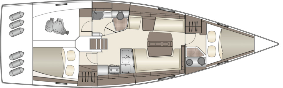 Dehler 42 Cubierta Inferior (Opcional 3)