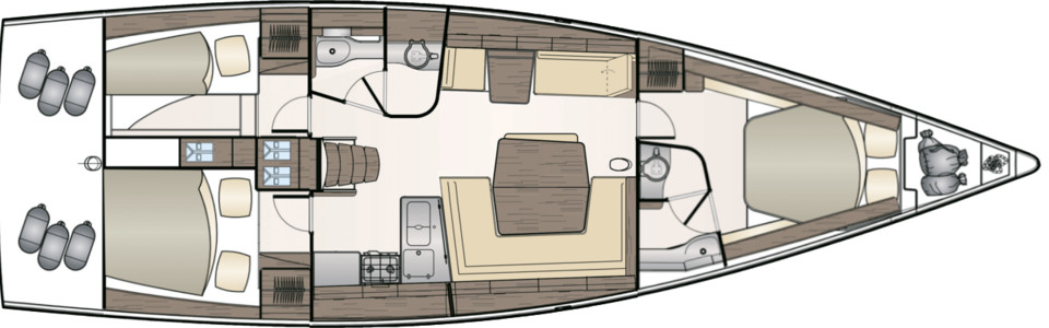 Dehler 46 Lower Deck (Optional)