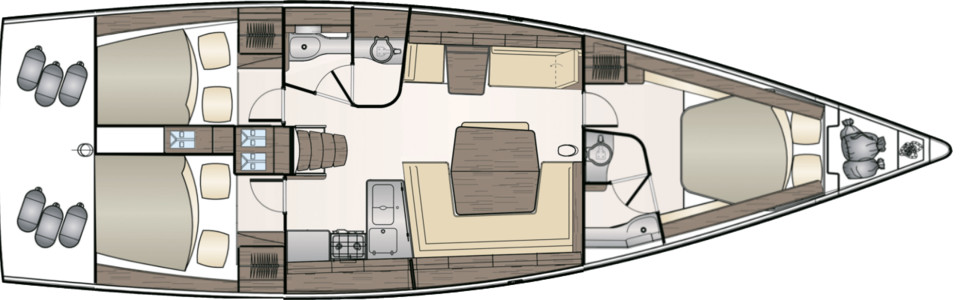 Dehler 46 Нижняя Палуба (Опционально 3)