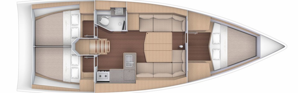 Dufour 390 Grand Large Lower Deck (Optional 3)
