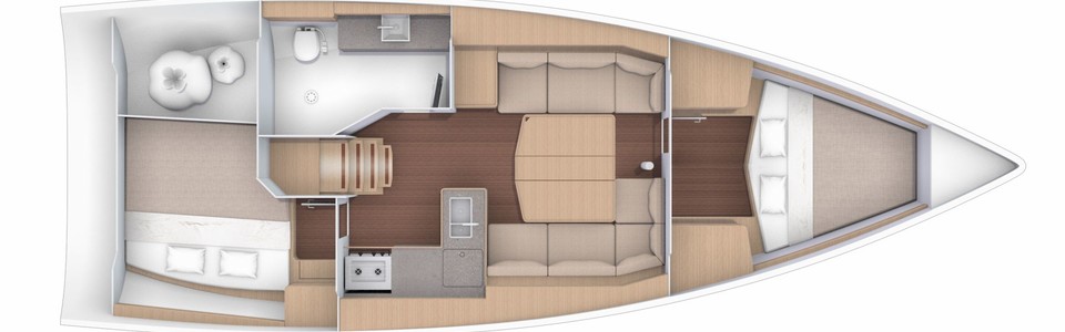 Dufour 390 Grand Large Lower Deck (Optional 4)