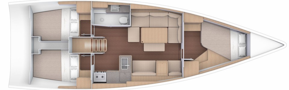Dufour 412 Grand Large Нижняя Палуба (Опционально 2)