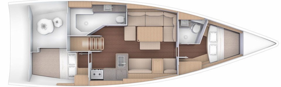 Dufour 412 Grand Large Lower Deck (Optional)