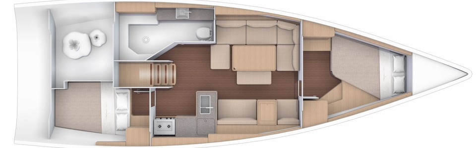 Dufour 412 Grand Large Lower Deck
