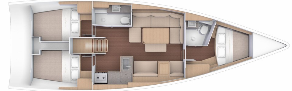 Dufour 412 Grand Large Lower Deck (Optional 3)