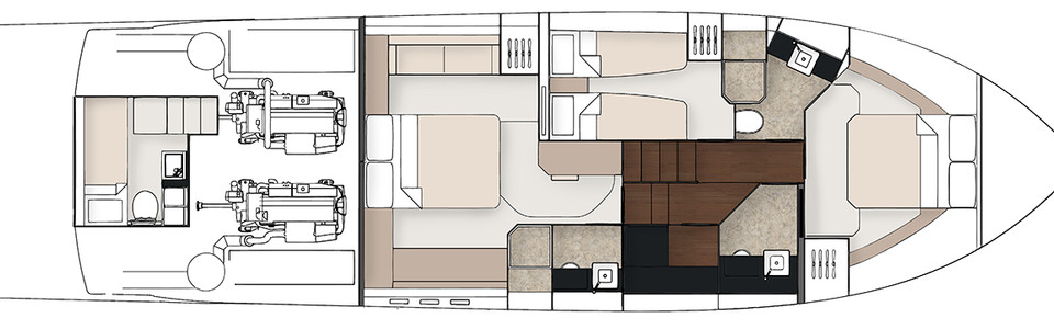 Fairline Targa 53 GT Ponte Inferiore