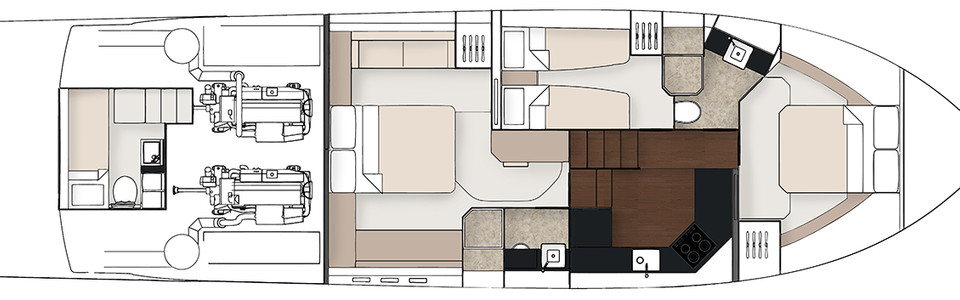 Fairline Targa 53 GT Unterdeck (Optional)