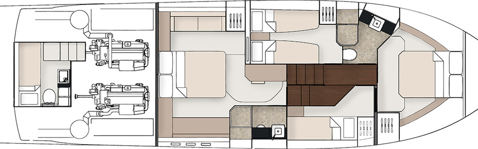 Fairline Targa 53 GT Unterdeck (Optional 2)