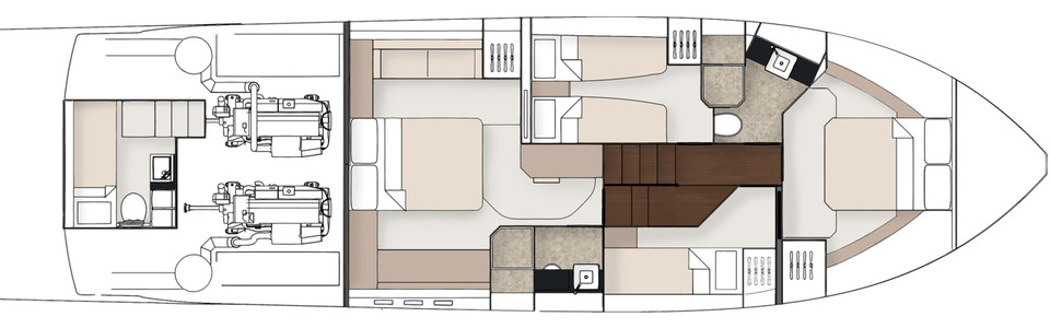 Fairline Squadron 53 Нижняя Палуба (Опционально 2)