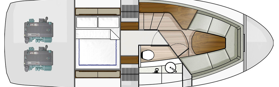 Fairline F-Line 33 Нижняя Палуба