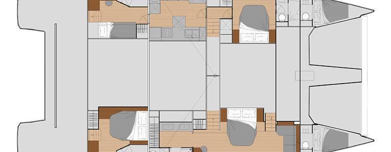 Fountaine Pajot Power 67 Ponte Inferiore (Opzionale)