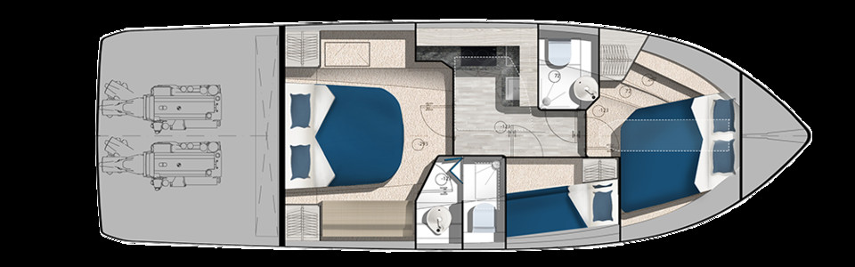 Galeon 425 HTS Lower Deck (Optional)
