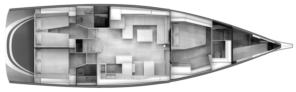 Grand Soleil 52LC Lower Deck (Optional)