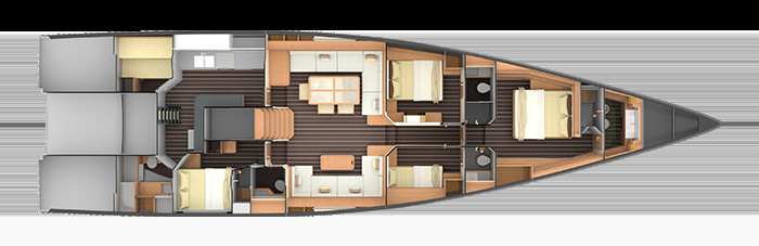 Grand Soleil Custom 80 Unterdeck