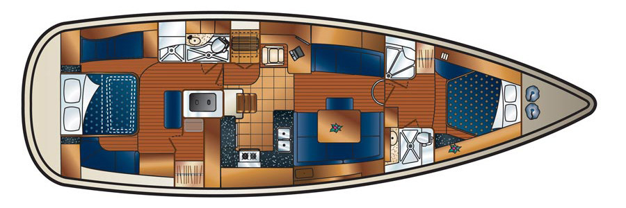 Marlow-Hunter 50 Center Cockpit Pont Inférieur (Option)