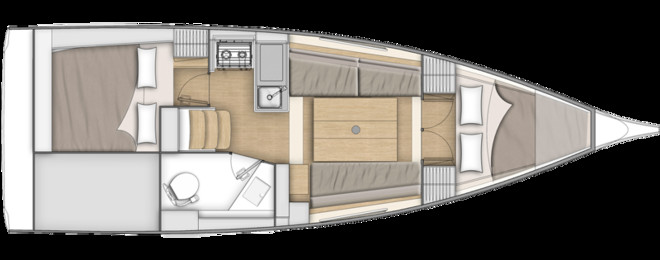 Beneteau Oceanis 30.1 Нижняя Палуба