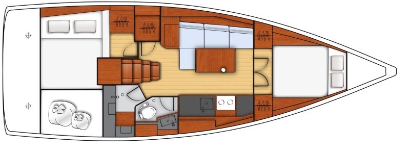 Beneteau Oceanis 38.1 Unterdeck