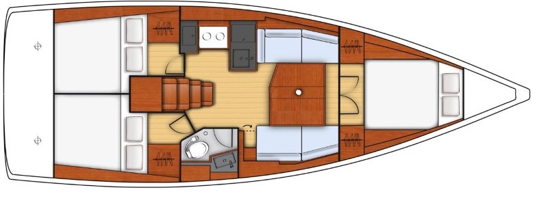 Beneteau Oceanis 38.1 Lower Deck (Optional 3)