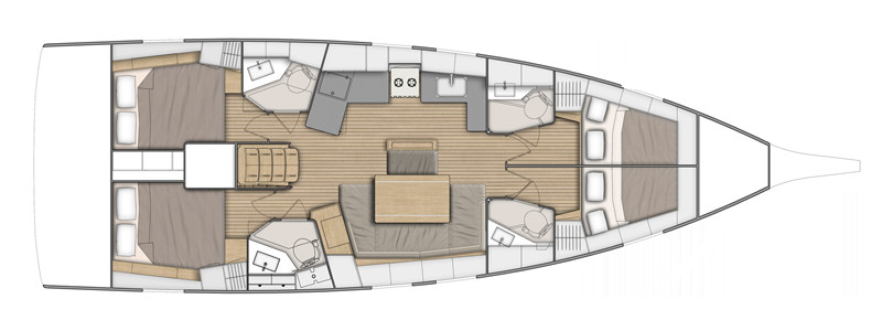 Beneteau Oceanis 46.1 Unterdeck (Optional 2)
