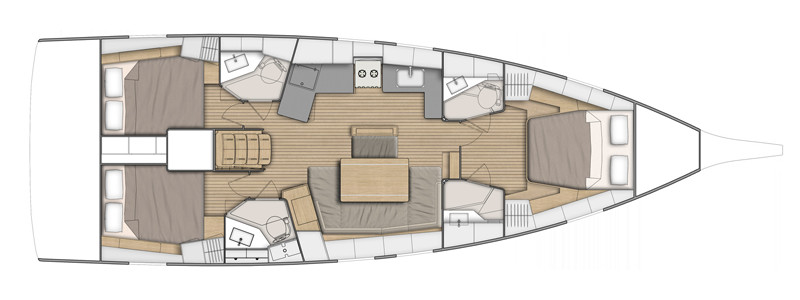 Beneteau Oceanis 46.1 Unterdeck (Optional)