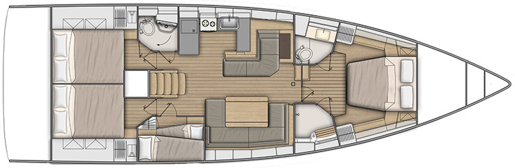 Beneteau Oceanis 51.1 Ponte Inferiore (Opzionale 4)