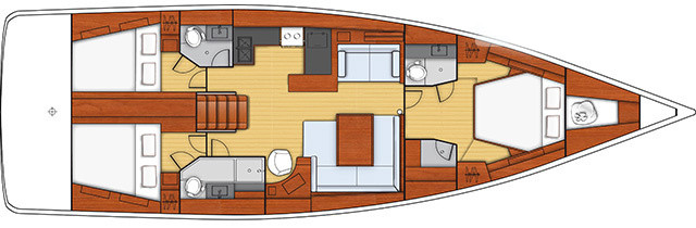 Beneteau Oceanis 55.1 Pont Inférieur (Option)