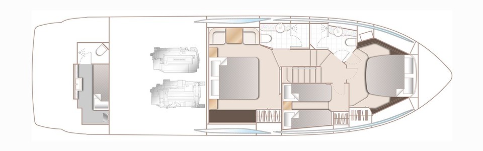 Princess F55 Unterdeck