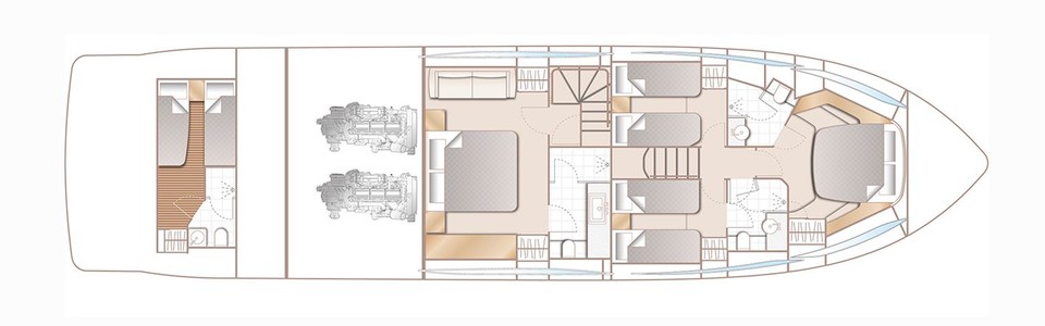 Princess F70 Cubierta Inferior