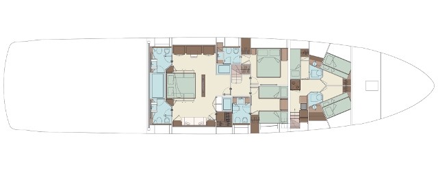 Riva 100 Corsaro Lower Deck (Optional)