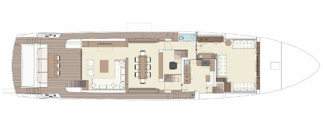 Riva 100 Corsaro Cubierta Principal (Opcional)