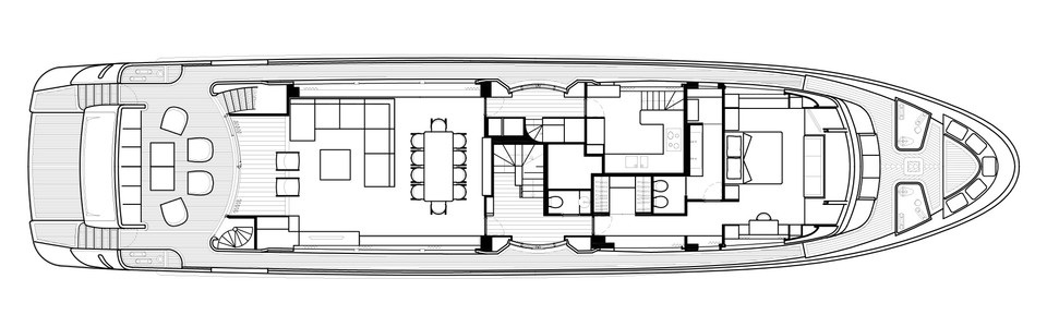 Sanlorenzo SD 112 Hauptdeck (Ausführung A)