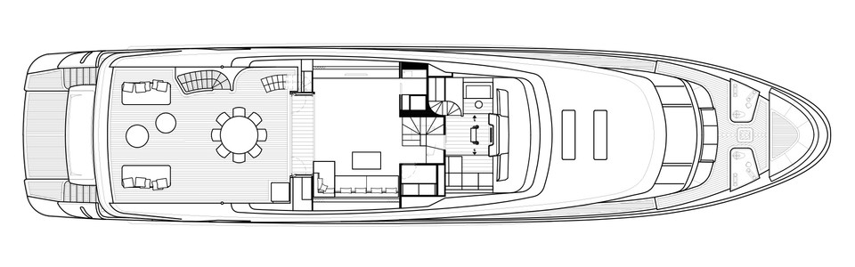 Sanlorenzo SD 112 Oberdeck (Ausführung A)