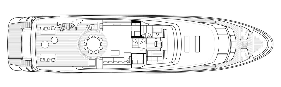 Sanlorenzo SD 112 Oberdeck (Ausführung B)