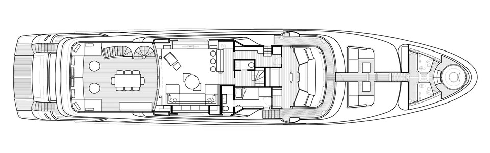 Sanlorenzo SD 126 Oberdeck (Ausführung B)