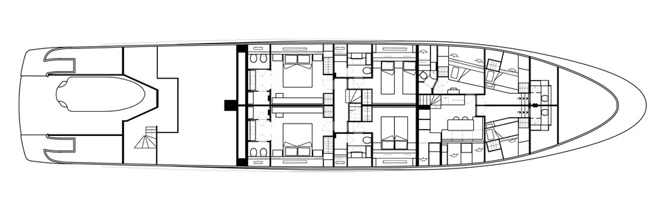 Sanlorenzo SD 126 Unterdeck (Ausführung A BIS)
