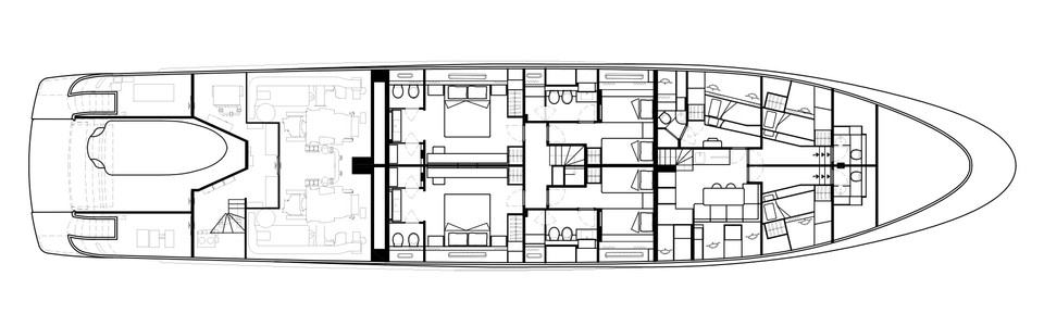 Sanlorenzo SD 126 Unterdeck (Ausführung A)