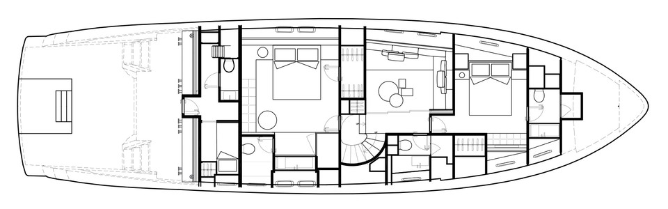 Sanlorenzo SX 76 Lower Deck (Version Lissoni)