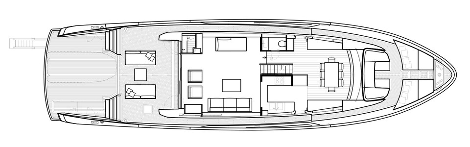 Sanlorenzo 88 SX Main Deck (Version B Open Galley)