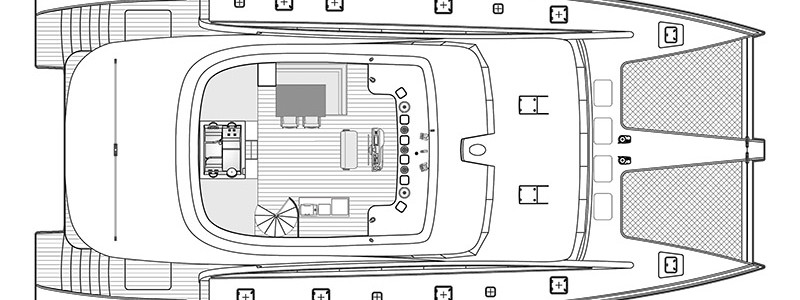 The Sunreef 82 DD Cubierta de Flybridge